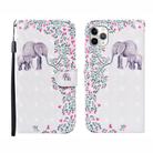 For iPhone 12 Pro Max 3D Painted Pattern Horizontal Flip Leather Case with Holder & Wallet & Card slot & Lanyard(Flower Elephant) - 1