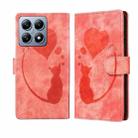 For Xiaomi 14T Pro Pen Heart Cat Embossed Leather Phone Case(Orange) - 1