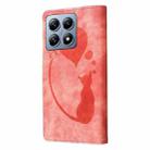 For Xiaomi 14T Pro Pen Heart Cat Embossed Leather Phone Case(Orange) - 3