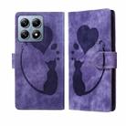 For Xiaomi 14T Pro Pen Heart Cat Embossed Leather Phone Case(Purple) - 1