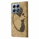 For Xiaomi 14T Pen Heart Cat Embossed Leather Phone Case(Apricot) - 3