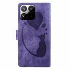 For Xiaomi 15T 5G Pen Heart Cat Embossed Leather Phone Case(Purple) - 3