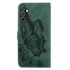 For Samsung Galaxy S25 5G Retro Skin Feel Butterflies Embossing Horizontal Flip Leather Phone Case(Green) - 3