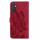 For Samsung Galaxy S25 5G Retro Skin Feel Butterflies Embossing Horizontal Flip Leather Phone Case(Red) - 3