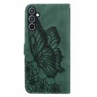 For Samsung Galaxy S25+ 5G Retro Skin Feel Butterflies Embossing Horizontal Flip Leather Phone Case(Green) - 3