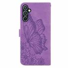 For Samsung Galaxy S25+ 5G Retro Skin Feel Butterflies Embossing Horizontal Flip Leather Phone Case(Purple) - 3