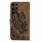 For Samsung Galaxy S25 Ultra 5G Retro Skin Feel Butterflies Embossing Horizontal Flip Leather Phone Case(Brown) - 3
