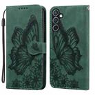 For Samsung Galaxy S25 FE 5G Retro Skin Feel Butterflies Embossing Horizontal Flip Leather Phone Case(Green) - 1