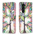 For Samsung Galaxy S25+ 5G Colored Drawing Pattern Leather Phone Case(Tree Life) - 1