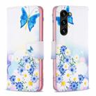 For Samsung Galaxy S25+ 5G Colored Drawing Pattern Leather Phone Case(Butterfly Love) - 1
