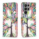 For Samsung Galaxy S25 Ultra 5G Colored Drawing Pattern Leather Phone Case(Tree Life) - 1