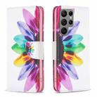For Samsung Galaxy S25 Ultra 5G Colored Drawing Pattern Leather Phone Case(Sun Flower) - 1