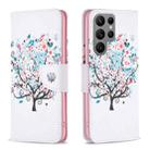 For Samsung Galaxy S25 Ultra 5G Colored Drawing Pattern Leather Phone Case(Tree) - 1