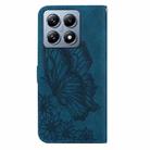 For Xiaomi 14T Retro Skin Feel Butterflies Embossing Horizontal Flip Leather Phone Case(Blue) - 3