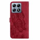 For Xiaomi 14T Retro Skin Feel Butterflies Embossing Horizontal Flip Leather Phone Case(Red) - 3