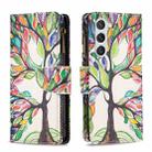 For Samsung Galaxy S25 5G Colored Drawing Pattern Zipper Leather Phone Case(Big Tree) - 1