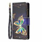 For Samsung Galaxy S25 5G Colored Drawing Pattern Zipper Leather Phone Case(Big Butterfly) - 3