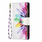 For Samsung Galaxy S25 5G Colored Drawing Pattern Zipper Leather Phone Case(Sun Flower) - 3