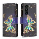 For Samsung Galaxy S25+ 5G Colored Drawing Pattern Zipper Leather Phone Case(Big Butterfly) - 1