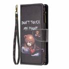 For Samsung Galaxy S25+ 5G Colored Drawing Pattern Zipper Leather Phone Case(Bear) - 3