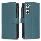 For Samsung Galaxy S25 5G 9 Card Slots Zipper Wallet Leather Flip Phone Case(Green) - 1