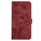 For Samsung Galaxy S25 5G Butterfly Cat Embossing Flip Leather Phone Case(Red) - 2