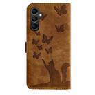 For Samsung Galaxy S25 5G Butterfly Cat Embossing Flip Leather Phone Case(Brown) - 3