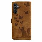 For Samsung Galaxy S25+ 5G Butterfly Cat Embossing Flip Leather Phone Case(Brown) - 3