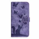 For Samsung Galaxy S25 Ultra 5G Butterfly Cat Embossing Flip Leather Phone Case(Purple) - 2