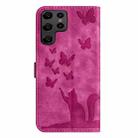 For Samsung Galaxy S25 Ultra 5G Butterfly Cat Embossing Flip Leather Phone Case(Pink) - 3
