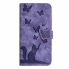 For Samsung Galaxy S25 FE 5G Butterfly Cat Embossing Flip Leather Phone Case(Purple) - 2