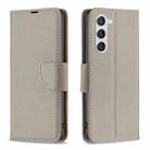 For Samsung Galaxy S25 5G Litchi Texture Pure Color Flip Leather Phone Case(Grey) - 1