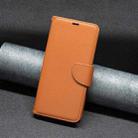 For Samsung Galaxy S25 5G Litchi Texture Pure Color Flip Leather Phone Case(Brown) - 2