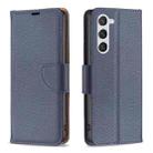 For Samsung Galaxy S25 5G Litchi Texture Pure Color Flip Leather Phone Case(Blue) - 1