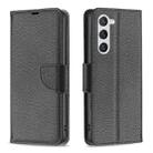 For Samsung Galaxy S25 5G Litchi Texture Pure Color Flip Leather Phone Case(Black) - 1