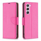 For Samsung Galaxy S25 5G Litchi Texture Pure Color Flip Leather Phone Case(Rose Red) - 1
