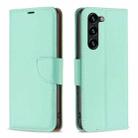 For Samsung Galaxy S25+ 5G Litchi Texture Pure Color Flip Leather Phone Case(Green) - 1