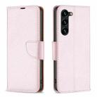 For Samsung Galaxy S25+ 5G Litchi Texture Pure Color Flip Leather Phone Case(Rose Gold) - 1