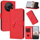 For Sharp Aquos R8 Pro SH-51D Triangle Pattern Buckle Clasp Leather Phone Case(Red) - 1