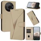 For Sharp Aquos R8 Pro SH-51D Triangle Pattern Buckle Clasp Leather Phone Case(Gold) - 1