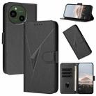 For Sharp Aquos R9 Triangle Pattern Buckle Clasp Leather Phone Case(Black) - 1