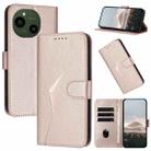 For Sharp Aquos R9 Triangle Pattern Buckle Clasp Leather Phone Case(Rose Gold) - 1