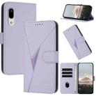 For Sharp Aquos Sense3 Triangle Pattern Buckle Clasp Leather Phone Case(Light Purple) - 1