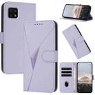 For Sharp Aquos Sense6 Triangle Pattern Buckle Clasp Leather Phone Case(Light Purple) - 1