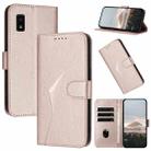 For Sharp Aquos Wish Triangle Pattern Buckle Clasp Leather Phone Case(Rose Gold) - 1