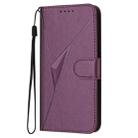 For Sharp Aquos R9 Pro Triangle Pattern Buckle Clasp Leather Phone Case(Dark Purple) - 2