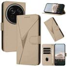 For Sharp Aquos R9 Pro Triangle Pattern Buckle Clasp Leather Phone Case(Gold) - 1