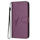 For Sharp Basio Active 3 Triangle Pattern Buckle Clasp Leather Phone Case(Dark Purple) - 2