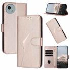 For Sharp Aquos R10 Triangle Pattern Buckle Clasp Leather Phone Case(Rose Gold) - 1