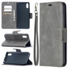 For Xiaomi Redmi 9A Retro Lambskin Texture Pure Color Horizontal Flip PU Leather Case with Holder & Card Slots & Wallet & Lanyard(Grey) - 1